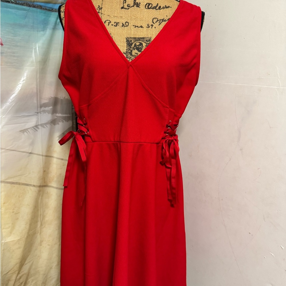 Xhilaration Red Midi Dress with Side Ties